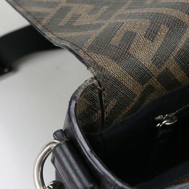 中古 フェンディ 斜め掛け ショルダーバッグ メンズ ブランド FENDI ダイアゴナル レザー 7VA521 A9XS ブラウン バッグ USDFE100515011