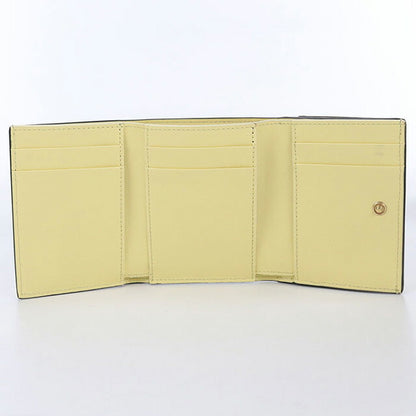 Used Fendi tri-fold wallet ladies brand FENDI FF diamond leather 8M0480 ALV4 yellow wallet USDFE100616011