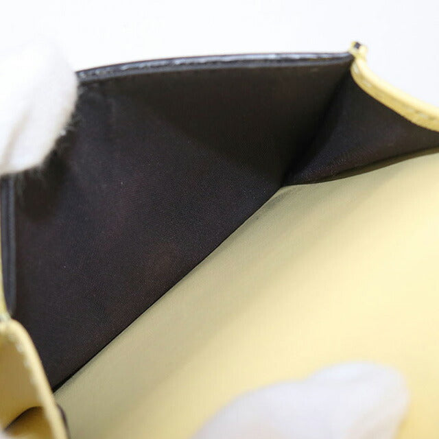 Used Fendi tri-fold wallet ladies brand FENDI FF diamond leather 8M0480 ALV4 yellow wallet USDFE100616011