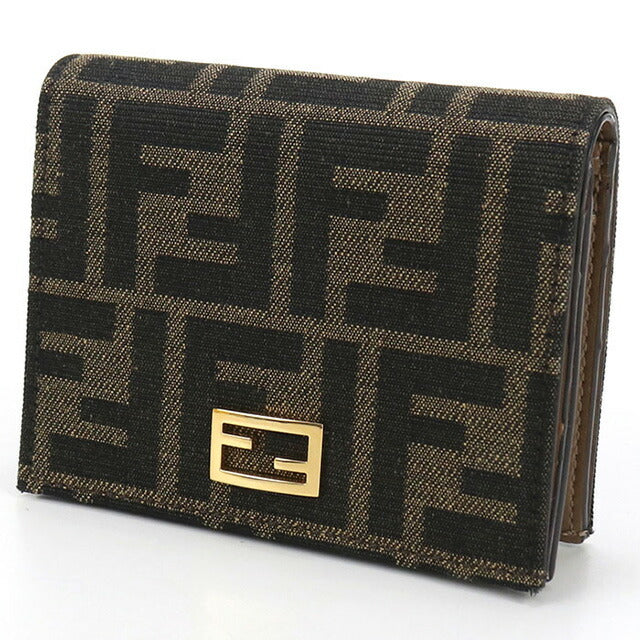 中古 フェンディ 二折財布 レディース ブランド FENDI FFロゴ バゲット