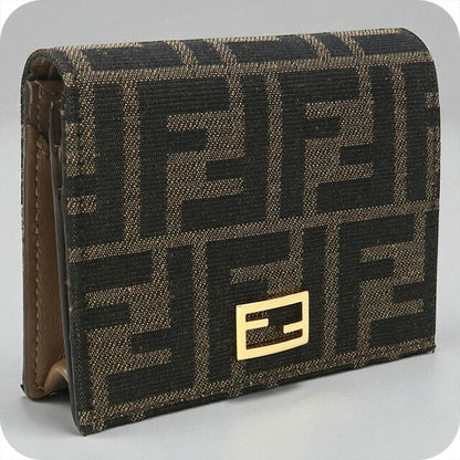 Used Fendi Bifold Wallet Ladies Brand FENDI FF Logo Baguette 8M0420 A98P Brown Wallet USDFE100687011