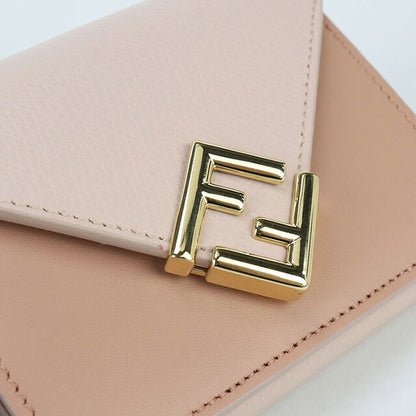 中古 フェンディ 三つ折り財布 レディース ブランド FENDI コンパクト財布 レザー 8M0480 ピンク 財布 USDFE100905011