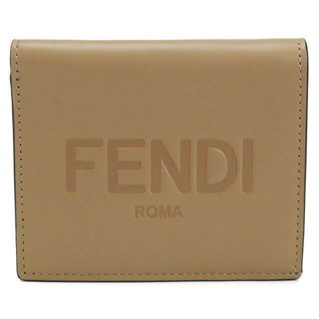 中古 フェンディ 二つ折り財布 レディース ブランド FENDI 8M0468 ベージュ 財布 USDFE103777011