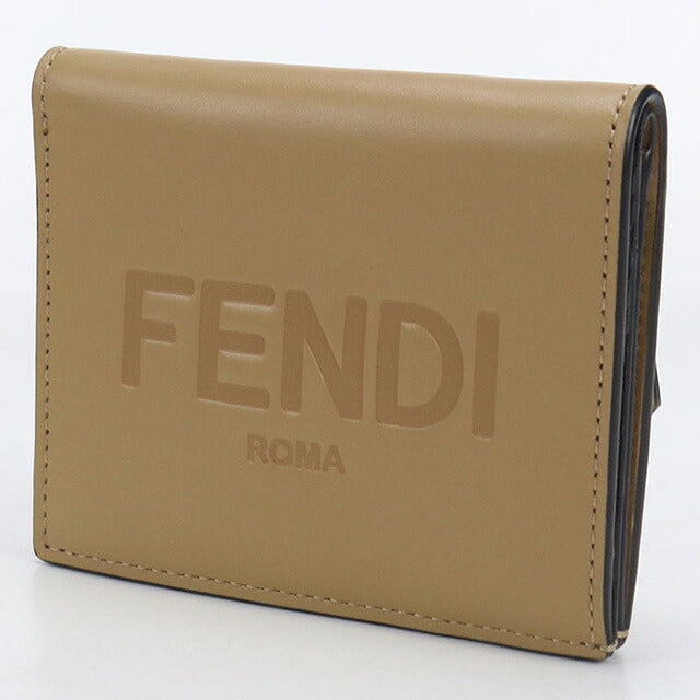 中古 フェンディ 二つ折り財布 レディース ブランド FENDI 8M0468 ベージュ 財布 USDFE103777011