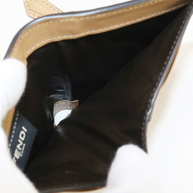 中古 フェンディ 二つ折り財布 レディース ブランド FENDI 8M0468 ベージュ 財布 USDFE103777011