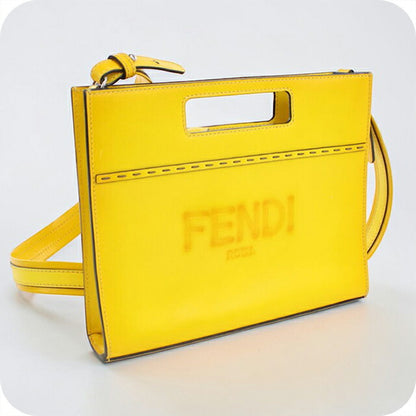 中古 フェンディ ハンドバッグ レディース ブランド FENDI ショッパースモール 2WAY レザー 7VA547 イエロー USDFE104372011
