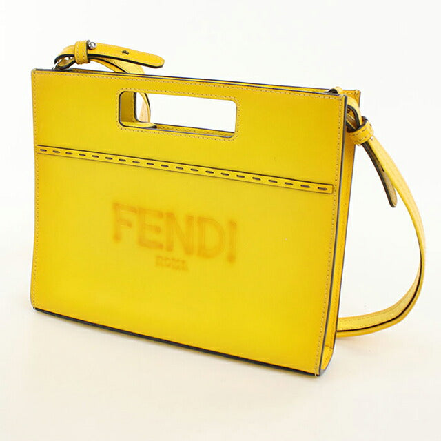 中古 フェンディ ハンドバッグ レディース ブランド FENDI ショッパースモール 2WAY レザー 7VA547 イエロー USDFE104372011