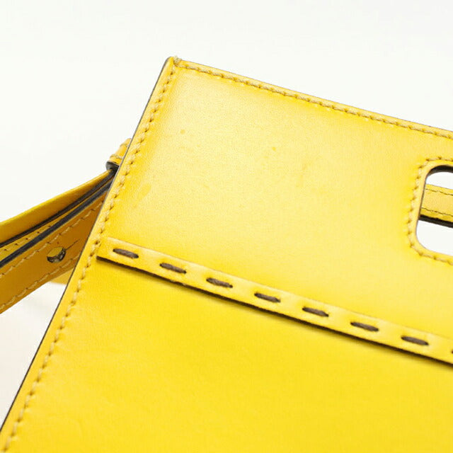 中古 フェンディ ハンドバッグ レディース ブランド FENDI ショッパースモール 2WAY レザー 7VA547 イエロー USDFE104372011