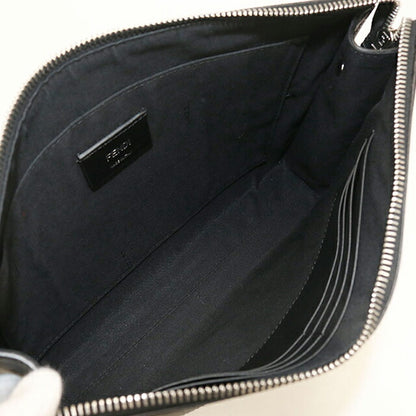 中古 フェンディ クラッチバッグ メンズ ブランド FENDI ダイアゴナル レザー 7VA491 ブラック USDFE104725011