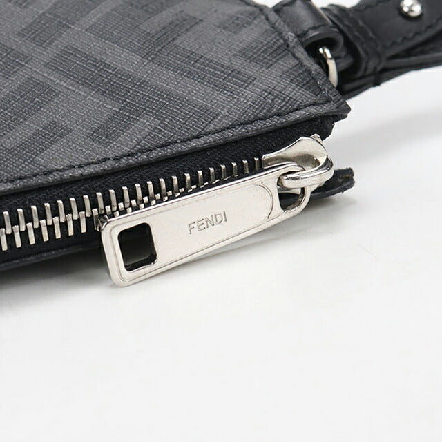 中古 フェンディ クラッチバッグ メンズ ブランド FENDI ダイアゴナル レザー 7VA491 ブラック USDFE104725011