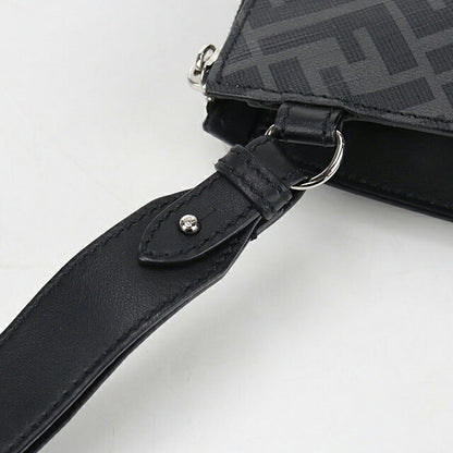 中古 フェンディ クラッチバッグ メンズ ブランド FENDI ダイアゴナル レザー 7VA491 ブラック USDFE104725011