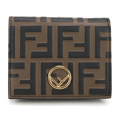 中古 フェンディ 二つ折り財布 レディース ブランド FENDI エフ イズ フェンディ スモール ウォレット 8M0420 ブラウン 財布 USDFE104766011