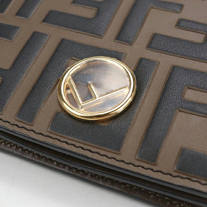中古 フェンディ 二つ折り財布 レディース ブランド FENDI エフ イズ フェンディ スモール ウォレット 8M0420 ブラウン 財布 USDFE104766011