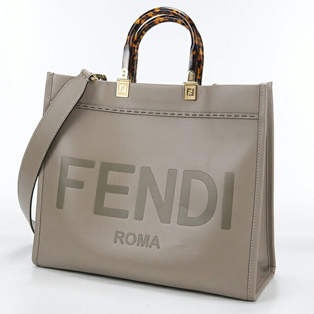 中古 フェンディ トートバッグ レディース ブランド FENDI サンシャイン ミディアム 2WAY 8BH386 グレー USDFE105170011