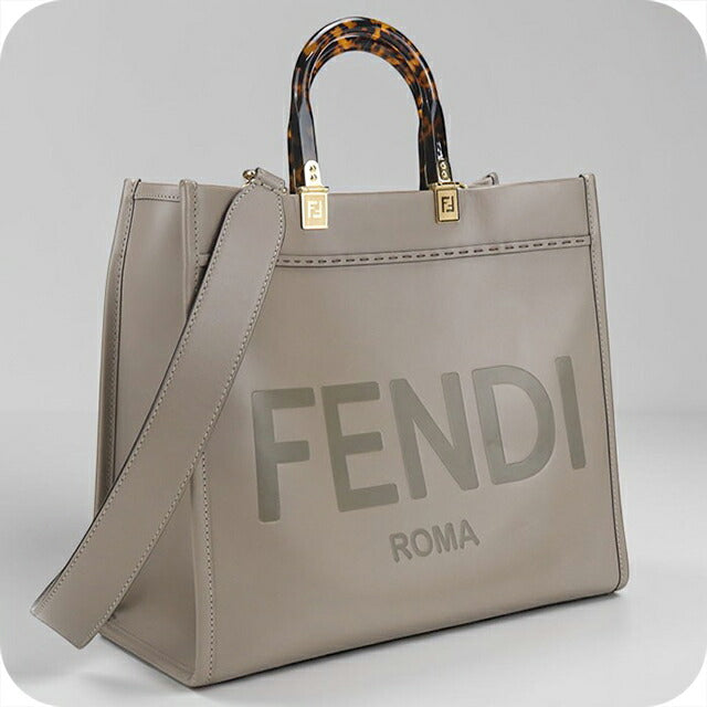 中古 フェンディ トートバッグ レディース ブランド FENDI サンシャイン ミディアム 2WAY 8BH386 グレー USDFE105170011