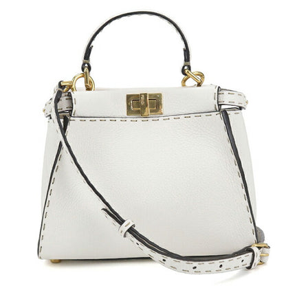 Used Fendi Handbag Ladies Brand FENDI Peekaboo 2WAY 8BN244 White Bag USDFE105188011