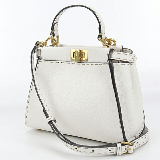 Used Fendi Handbag Ladies Brand FENDI Peekaboo 2WAY 8BN244 White Bag USDFE105188011