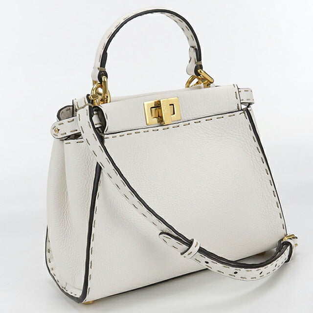 Used Fendi Handbag Ladies Brand FENDI Peekaboo 2WAY 8BN244 White Bag USDFE105188011