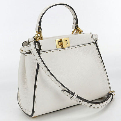 Used Fendi Handbag Ladies Brand FENDI Peekaboo 2WAY 8BN244 White Bag USDFE105188011