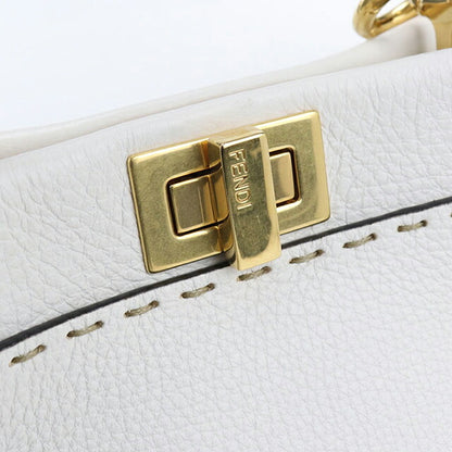 Used Fendi Handbag Ladies Brand FENDI Peekaboo 2WAY 8BN244 White Bag USDFE105188011