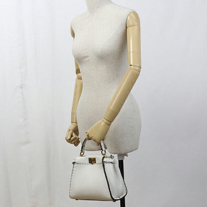 Used Fendi Handbag Ladies Brand FENDI Peekaboo 2WAY 8BN244 White Bag USDFE105188011
