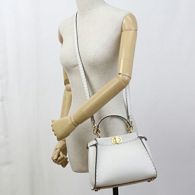 FENDI フェンディ ハンドバッグ エナメル ホワイト FENDI】フェンディ ピーカブー スモール セレリア バッグ (FENDI