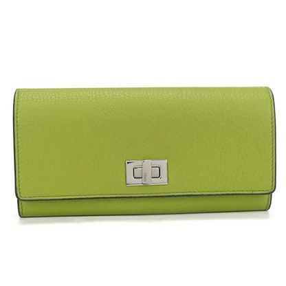 中古 フェンディ 長財布ニ折小銭入付き レディース ブランド FENDI ピーカブー コンチネンタルウォレット 8M0427 グリーン USDFE105618011