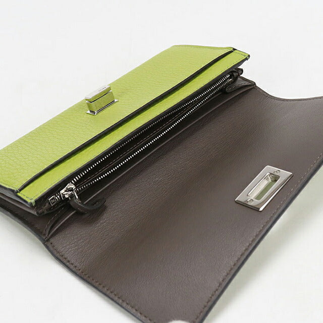 中古 フェンディ 長財布ニ折小銭入付き レディース ブランド FENDI ピーカブー コンチネンタルウォレット 8M0427 グリーン USDFE105618011