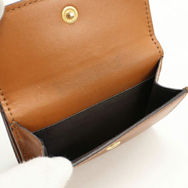 中古 フェンディ 三つ折り財布 レディース ブランド FENDI 8M0395 ブラウン 財布 USDFE106263011