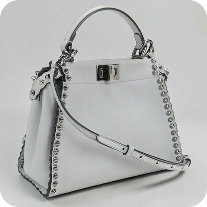 Used Fendi Handbag Ladies Brand FENDI Peekaboo 2WAY 8BN244 Gray USDFE106589011