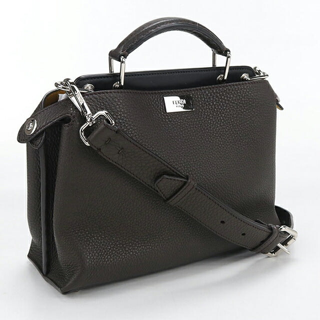 Used Fendi Handbag Ladies Brand FENDI Peekaboo Mini Essential Leather 7VA506 Brown USDFE106673011