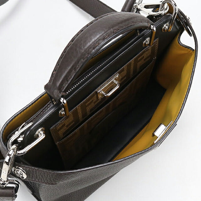 Used Fendi Handbag Ladies Brand FENDI Peekaboo Mini Essential Leather 7VA506 Brown USDFE106673011