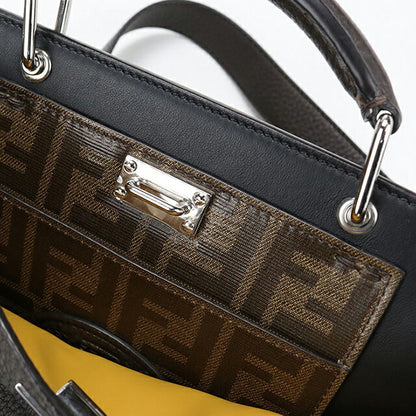 Used Fendi Handbag Ladies Brand FENDI Peekaboo Mini Essential Leather 7VA506 Brown USDFE106673011