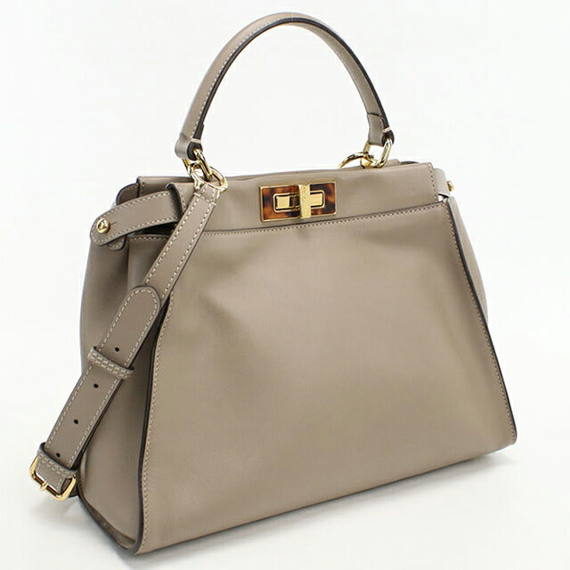 フェンディ FENDI ハンドバッグ ピーカブー レギュラー 2WAY ショルダーバッグ 8BN226 グレー FENDI（フェンディ） 美品 ピーカブー セレリア ミディアム