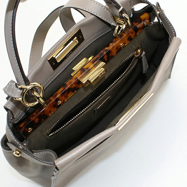 フェンディ FENDI ハンドバッグ ピーカブー レギュラー 2WAY ショルダーバッグ 8BN226 グレー FENDI（フェンディ） 【超美品】フェンディ ピーカブー レギュラー