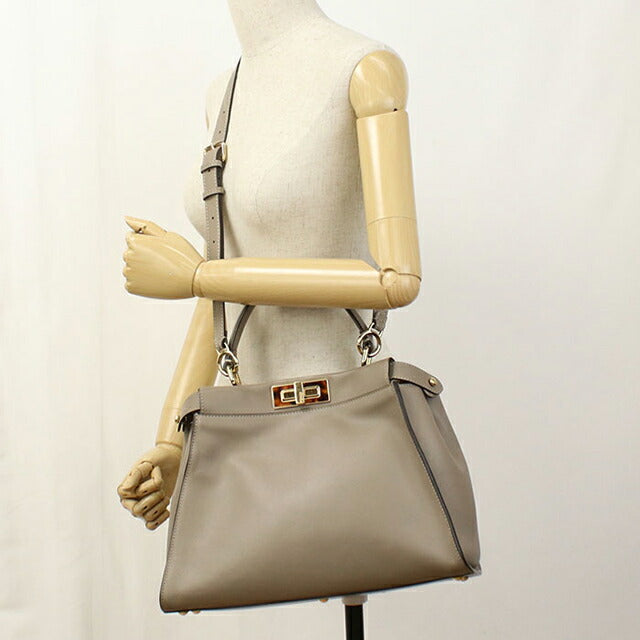 中古 フェンディ ハンドバッグ レディース ブランド FENDI ピーカブー 2WAY 8BN290 グレー USDFE107467011
