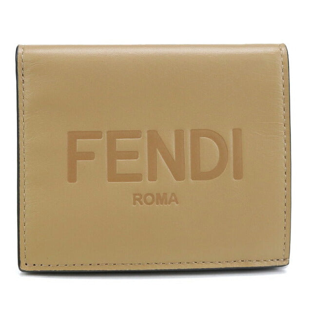 中古 フェンディ 二つ折り財布 二折財布 レディース ブランド FENDI 8M0468 ベージュ 財布 USDFE107849011