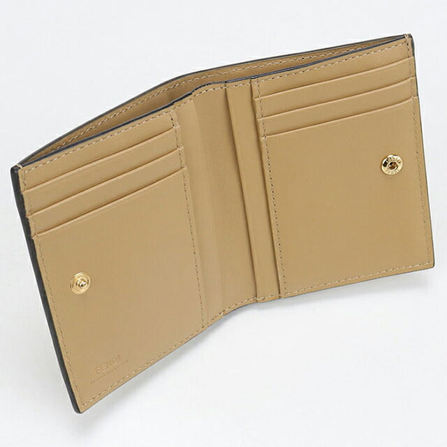 中古 フェンディ 二つ折り財布 二折財布 レディース ブランド FENDI 8M0468 ベージュ 財布 USDFE107849011