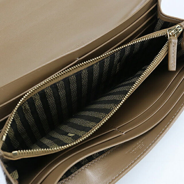中古 フェンディ 長財布二折 レディース ブランド FENDI バゲット コンチネンタル財布 8M0251 A98P ブラウン USDFE108452011