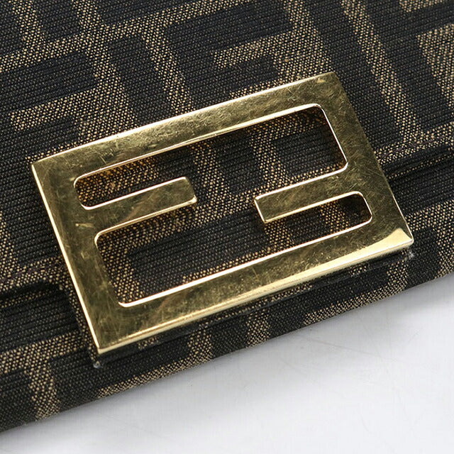 中古 フェンディ 長財布二折 レディース ブランド FENDI バゲット コンチネンタル財布 8M0251 A98P ブラウン USDFE108452011