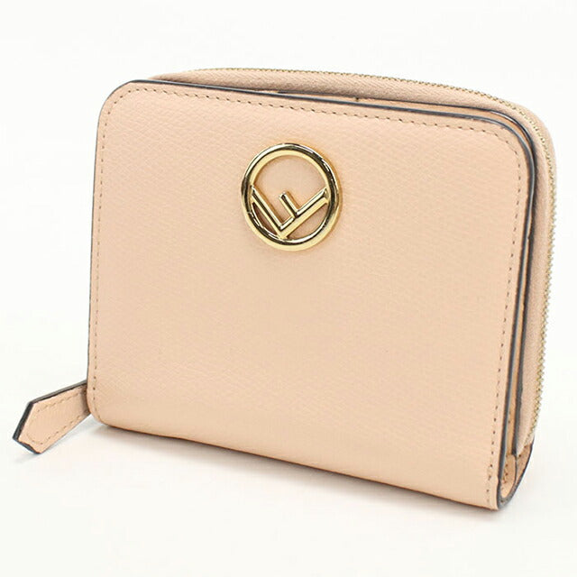 中古 フェンディ 二つ折り財布 二折財布 レディース ブランド FENDI エフ イズ フェンディ 8M0407 ピンク USDFE108814011