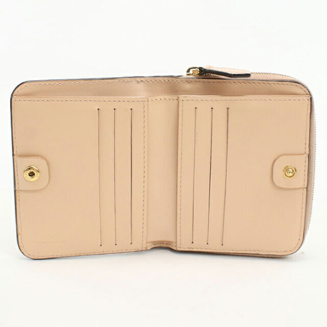 中古 フェンディ 二つ折り財布 二折財布 レディース ブランド FENDI エフ イズ フェンディ 8M0407 ピンク USDFE108814011