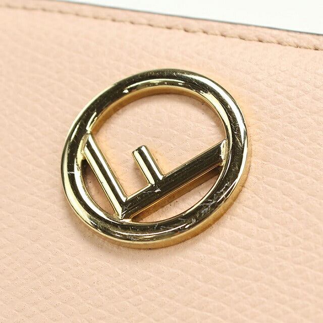 中古 フェンディ 二つ折り財布 二折財布 レディース ブランド FENDI エフ イズ フェンディ 8M0407 ピンク USDFE108814011