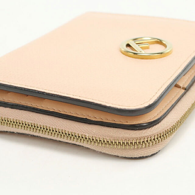 中古 フェンディ 二つ折り財布 二折財布 レディース ブランド FENDI エフ イズ フェンディ 8M0407 ピンク USDFE108814011