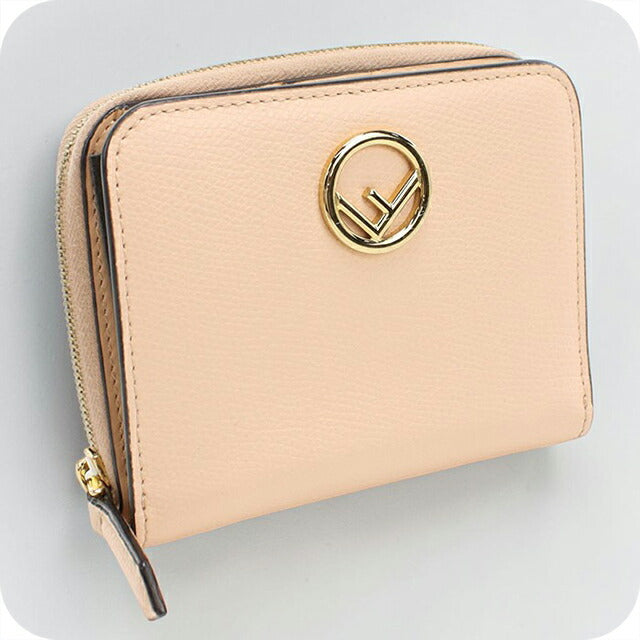 中古 フェンディ 二つ折り財布 二折財布 レディース ブランド FENDI エフ イズ フェンディ 8M0407 ピンク USDFE108814011