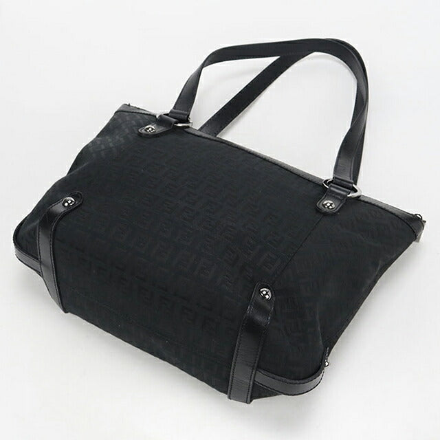中古 フェンディ トートバッグ レディース ブランド FENDI ズッキーノ レザー 8BH196 ブラック USDFE109945011