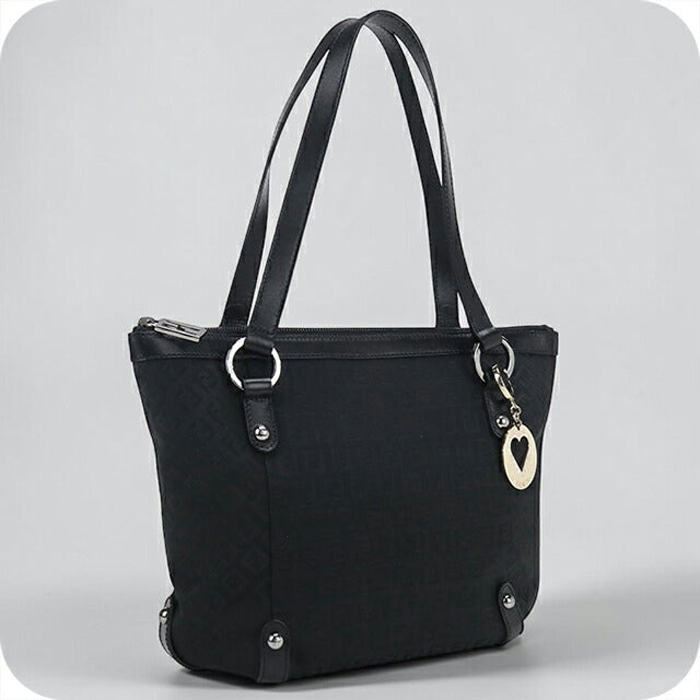 中古 フェンディ トートバッグ レディース ブランド FENDI ズッキーノ レザー 8BH196 ブラック USDFE109945011