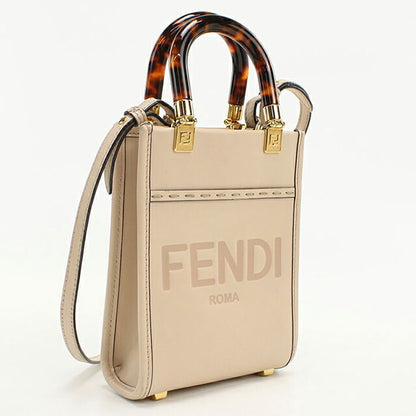 二手芬迪手提包女士品牌 FENDI Sunshine Shopper Mini 2WAY 8BS051 米色 USDFE110595011
