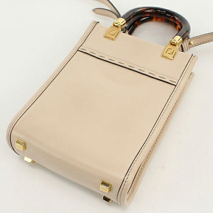 二手芬迪手提包女士品牌 FENDI Sunshine Shopper Mini 2WAY 8BS051 米色 USDFE110595011