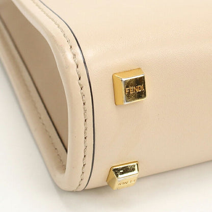 二手芬迪手提包女士品牌 FENDI Sunshine Shopper Mini 2WAY 8BS051 米色 USDFE110595011